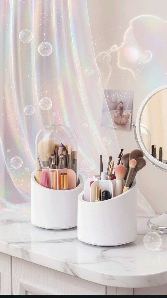 360° Rotating Makeup Brush Holder